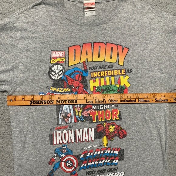 Marvel Comics Daddy Men's T-Shirt Size M Iron Man Spiderman Captain America - Picture 4 of 5